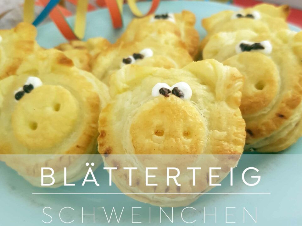 Leckere Blätterteig Schweinchen mit Nutellafüllung